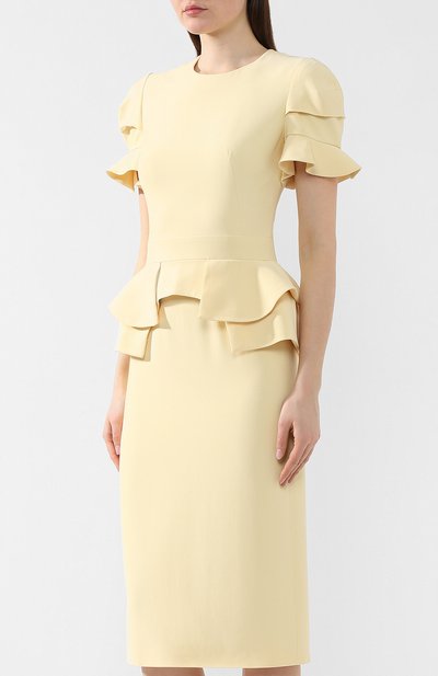 Платье с оборками ALEXANDER MCQUEEN желтого цвета по цене 191000 руб., арт. 570412/QME40, фото 3 Платье с оборками ALEXANDER MCQUEEN, арт. 570412/QME40, фото 3