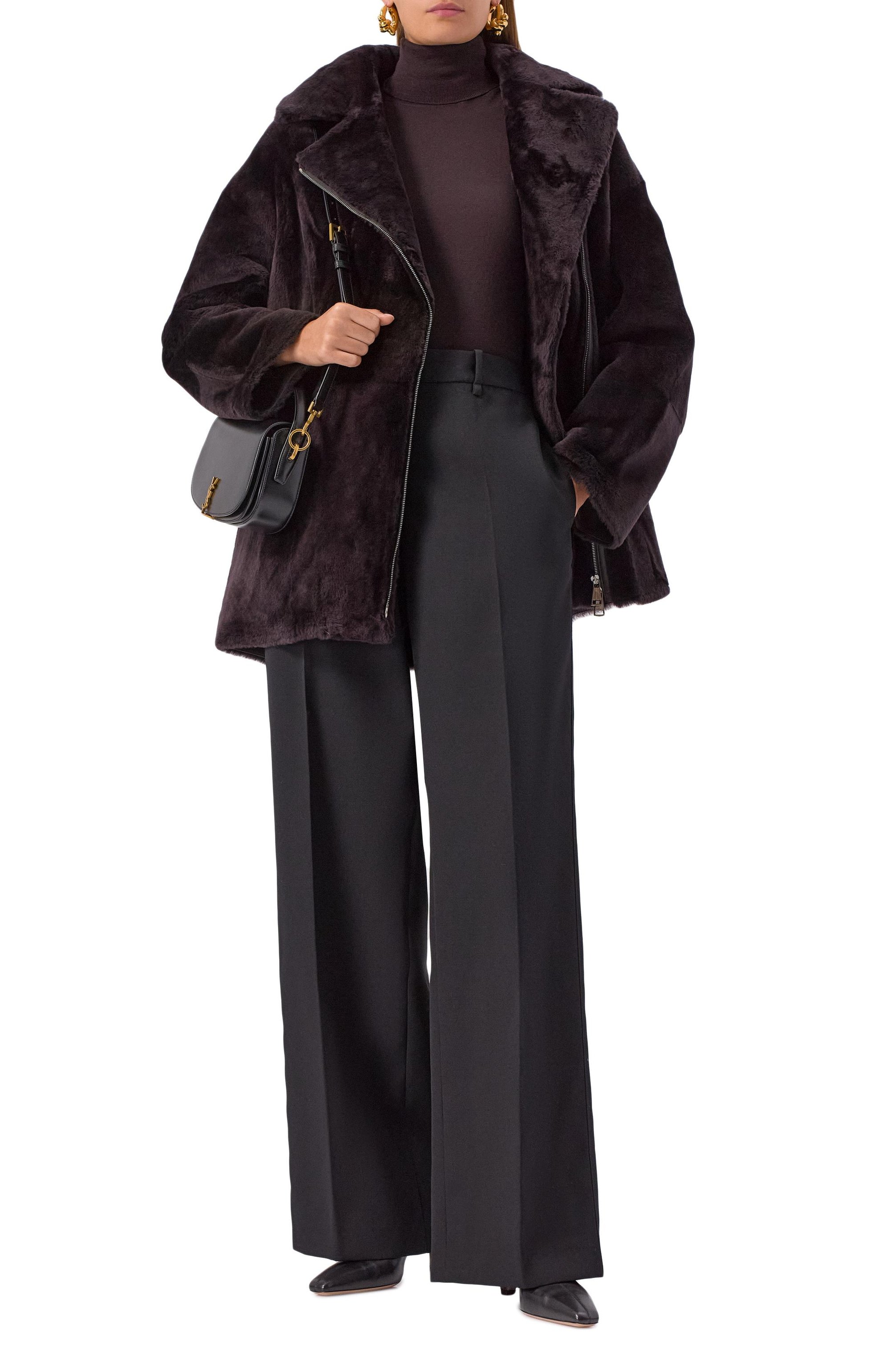 Дубленка из овчины MANZONI24 коричневого цвета по цене 354500 руб., арт. 25M1418-S21/48-50, фото 2 Дубленка из овчины MANZONI24, арт. 25M1418-S21/48-50, фото 2