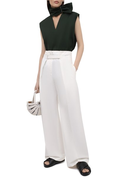 Хлопковый топ JIL SANDER темно-зеленого цвета по цене 79100 руб., арт. JSWS566805-WS244200, фото 2 Хлопковый топ JIL SANDER, арт. JSWS566805-WS244200, фото 2