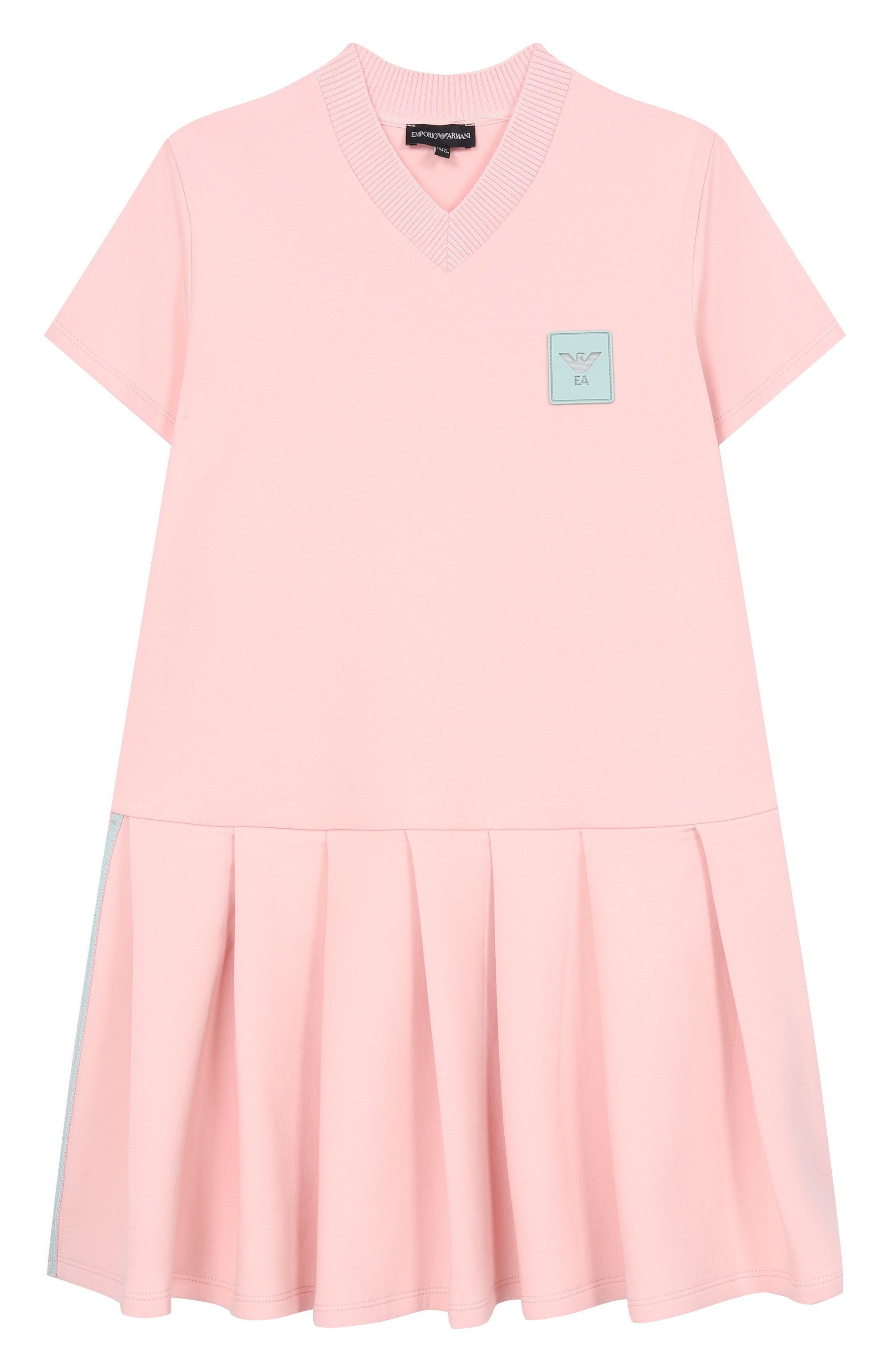 Хлопковое платье EMPORIO ARMANI светло-розового цвета по цене 26600 руб., арт. EG000612/AF10126, фото 1 Хлопковое платье EMPORIO ARMANI, арт. EG000612/AF10126, фото 1