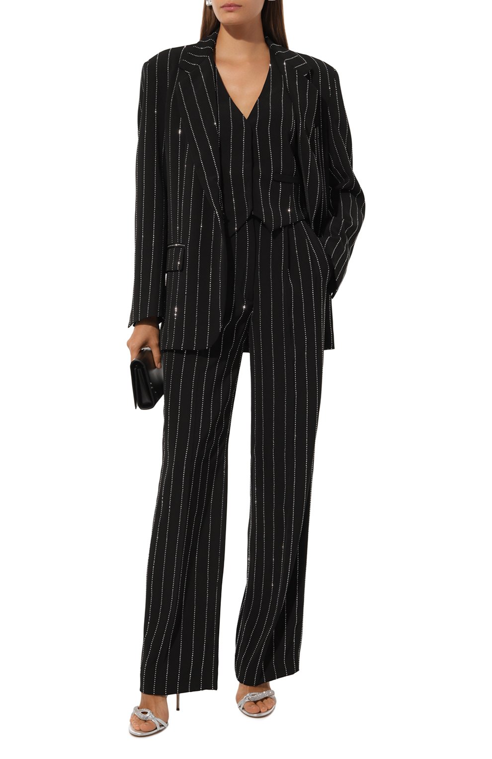 Жилет с отделкой стразами FORTE DEI MARMI COUTURE черного цвета по цене 42450 руб., арт. 24WF3437, фото 2 Жилет с отделкой стразами FORTE DEI MARMI COUTURE, арт. 24WF3437, фото 2