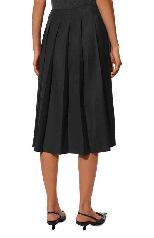 Шерстяная юбка Prada P122UE-11BA-F0308-221 Серый  P122UE-11BA-F0308-221 Фото 4