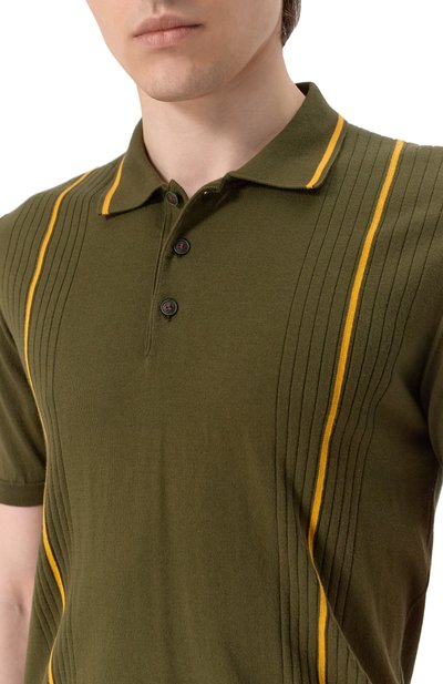 Хлопковое поло KITON хаки цвета по цене 166000 руб., арт. UMK0715V105A, фото 5 Хлопковое поло KITON, арт. UMK0715V105A, фото 5