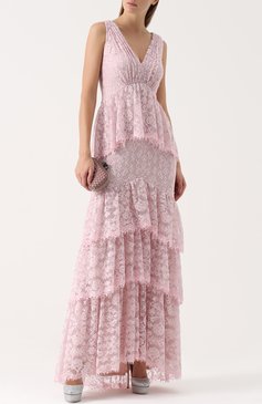 Кружевное платье-макси с оборками TADASHI SHOJI, арт. AYY17557L, фото 1