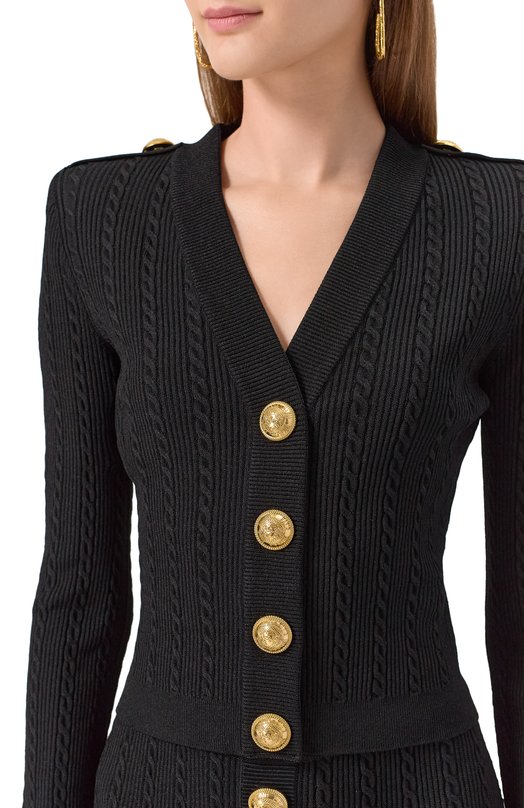 Кардиган из вискозы Balmain FF1KL245/KI50 Чёрный  FF1KL245/KI50 Фото 5