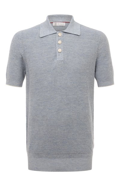 Мужская поло изо льна и хлопка BRUNELLO CUCINELLI, арт. M2L70B2292