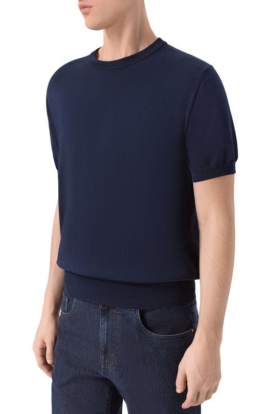 Хлопковый джемпер Canali C0719/MK02459 Синий  C0719/MK02459 Фото 3