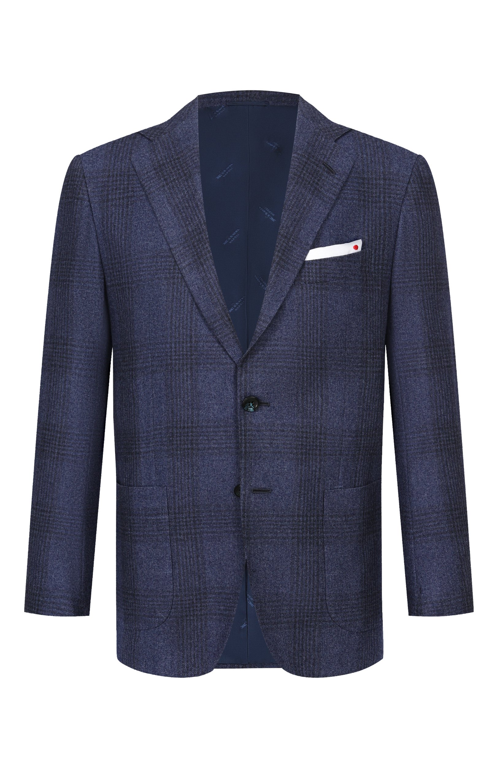 Пиджак из кашемира и хлопка KITON синего цвета по цене 838000 руб., арт. UG81K0189I, фото 1 Пиджак из кашемира и хлопка KITON, арт. UG81K0189I, фото 1