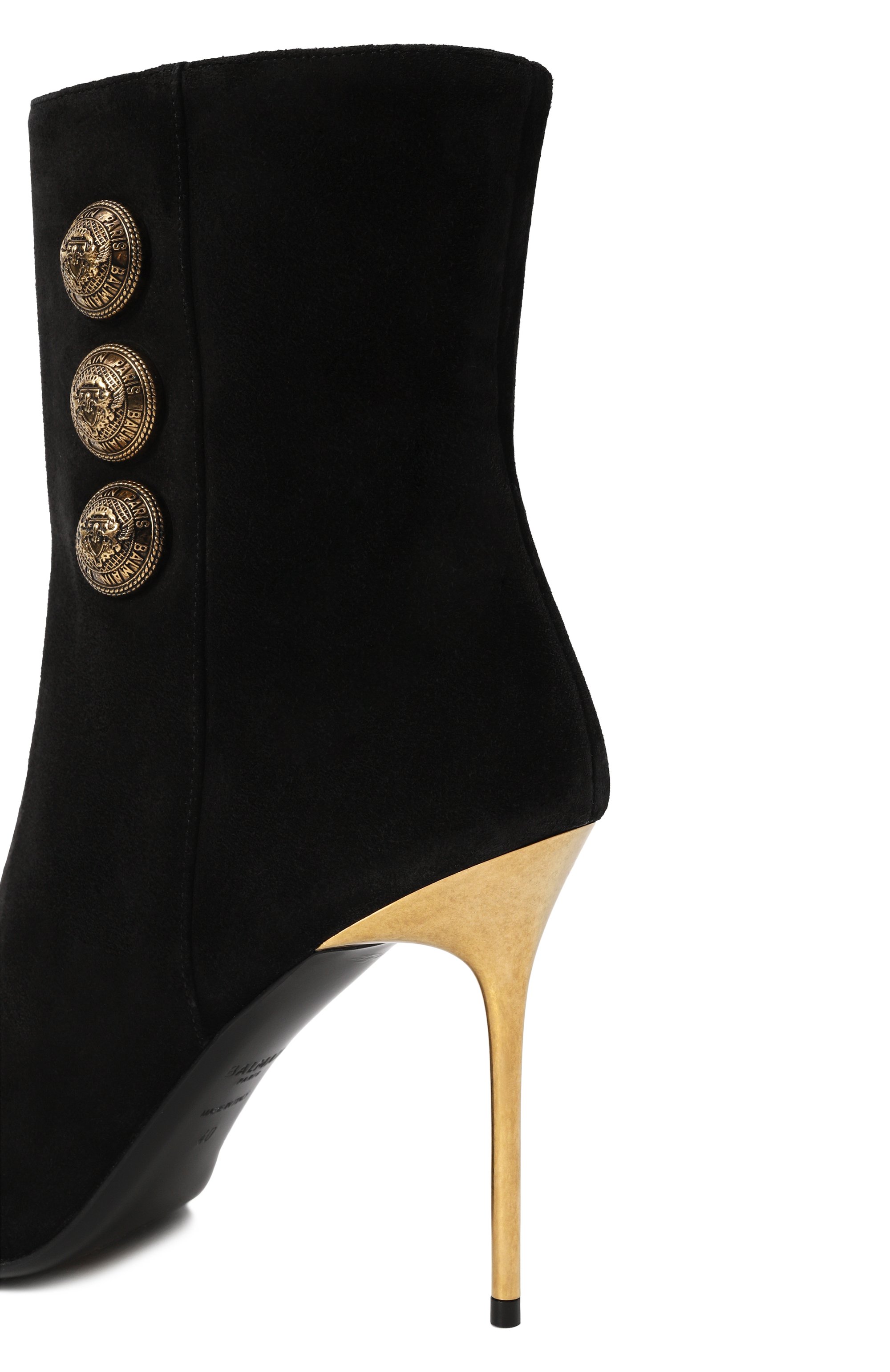 Замшевые ботильоны roni 95 BALMAIN черного цвета по цене 126500 руб., арт. BN4TA522/LCTA, фото 7 Замшевые ботильоны roni 95 BALMAIN, арт. BN4TA522/LCTA, фото 7