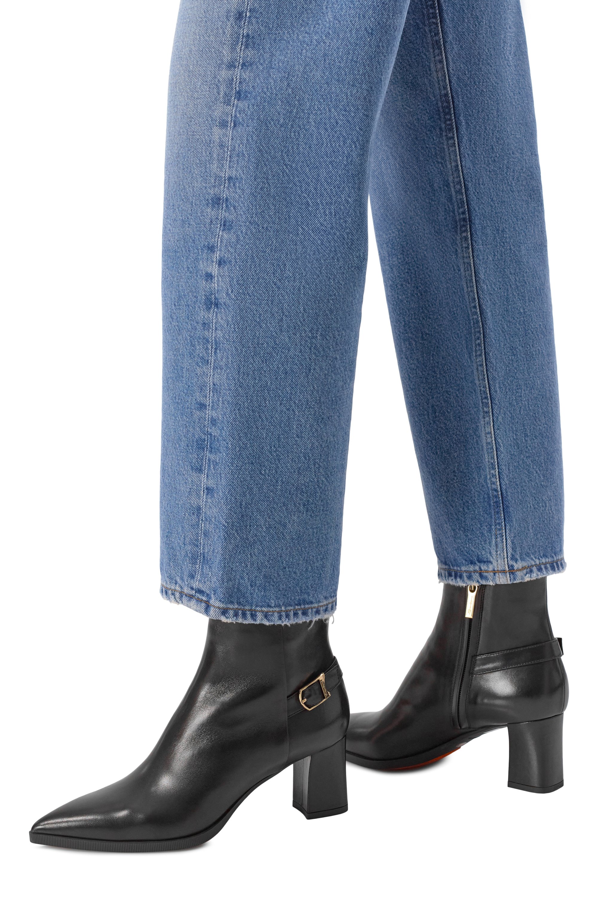 Кожаные ботильоны SANTONI черного цвета по цене 118000 руб., арт. WTEG71846PC4NVGB, фото 2 Кожаные ботильоны SANTONI, арт. WTEG71846PC4NVGB, фото 2