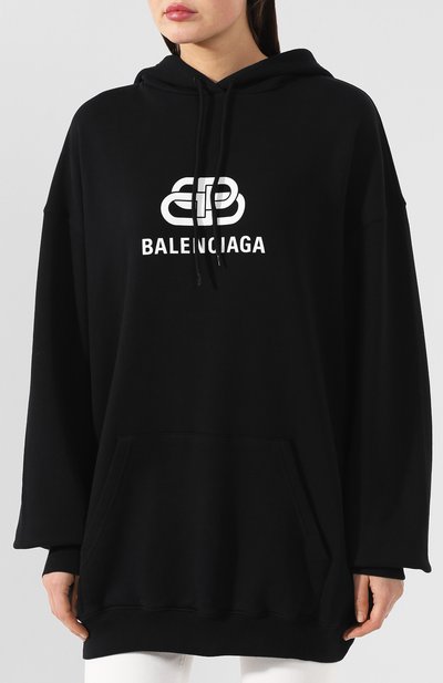 Хлопковое худи BALENCIAGA черного цвета по цене 51500 руб., арт. 570792/TEV19, фото 3 Хлопковое худи BALENCIAGA, арт. 570792/TEV19, фото 3