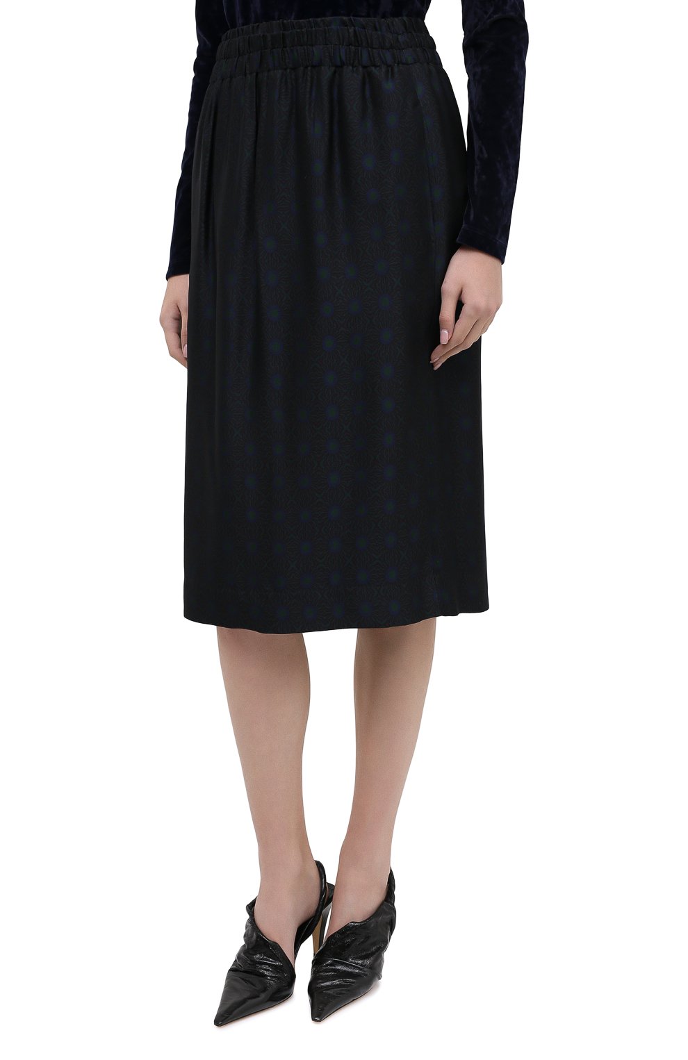 Юбка из вискозы и шелка DRIES VAN NOTEN темно-синего цвета по цене 65600 руб., арт. 202-10880-1331, фото 3 Юбка из вискозы и шелка DRIES VAN NOTEN, арт. 202-10880-1331, фото 3