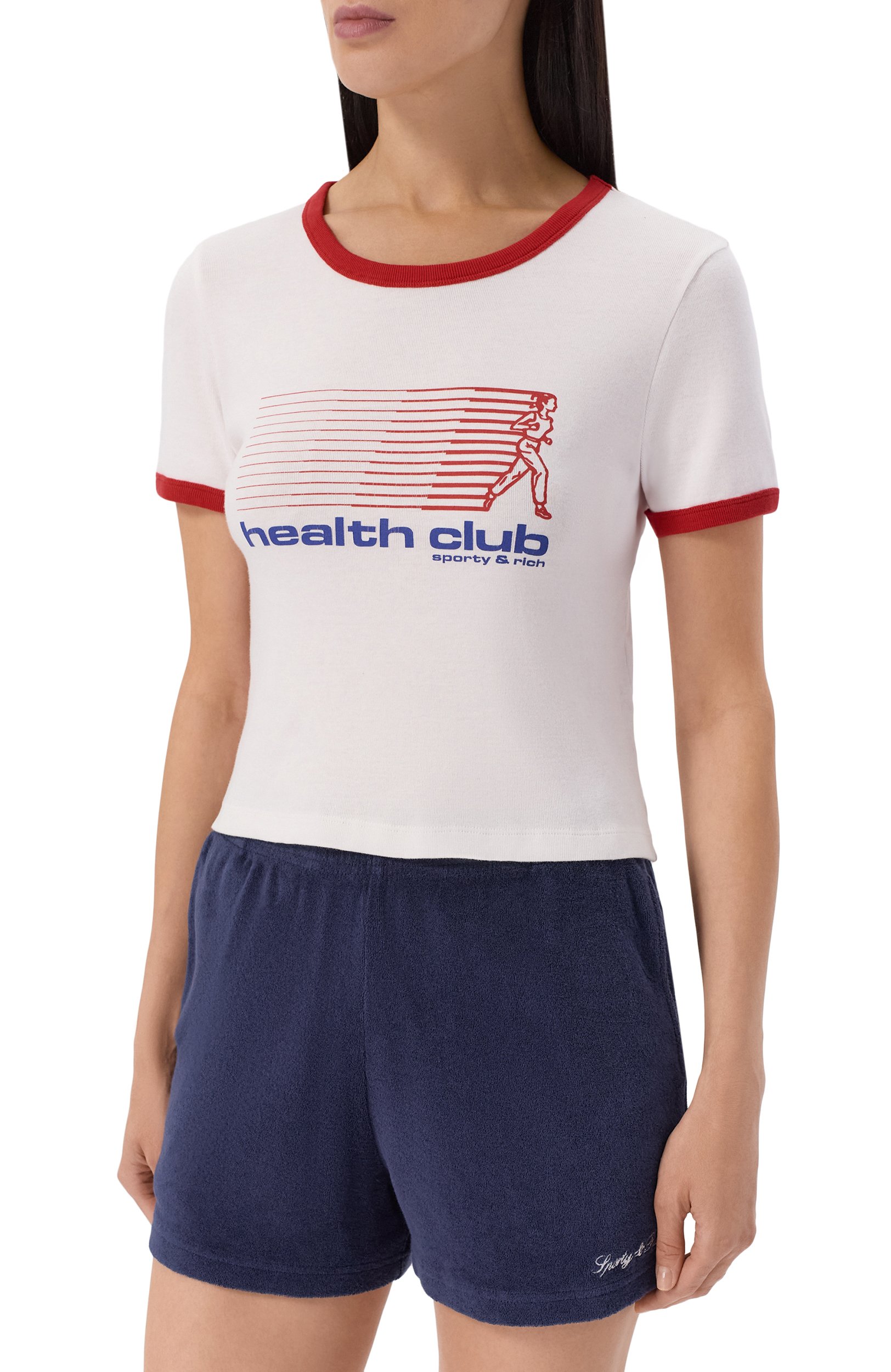 Хлопковая футболка SPORTY AND RICH белого цвета по цене 14300 руб., арт. T007371183WH17, фото 3 Хлопковая футболка SPORTY AND RICH, арт. T007371183WH17, фото 3