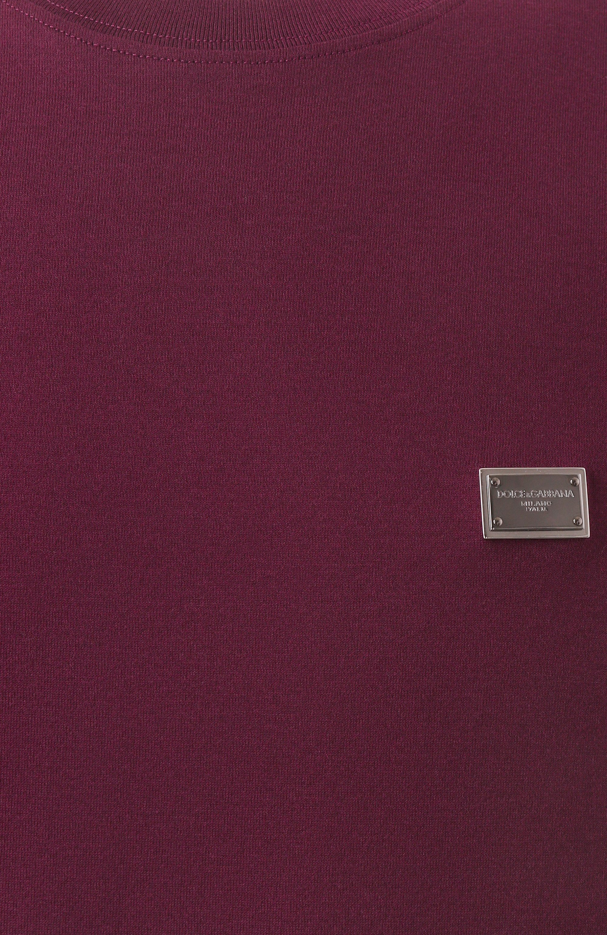 Хлопковая футболка DOLCE & GABBANA малинового цвета по цене 61550 руб., арт. G8RN8T/G7N7A, фото 6 Хлопковая футболка DOLCE & GABBANA, арт. G8RN8T/G7N7A, фото 6