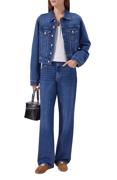 Джинсовая куртка 7 FOR ALL MANKIND синего цвета по цене 38100 руб., арт. 7UCY0C10-3NL, фото 2 Джинсовая куртка 7 FOR ALL MANKIND, арт. 7UCY0C10-3NL, фото 2