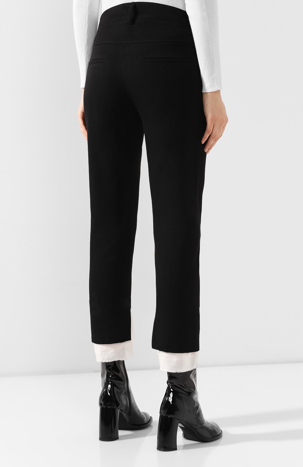 Брюки из смеси шерсти и хлопка ANN DEMEULEMEESTER черного цвета по цене 45350 руб., арт. 1902-1400-P-167-099, фото 4 Брюки из смеси шерсти и хлопка ANN DEMEULEMEESTER, арт. 1902-1400-P-167-099, фото 4