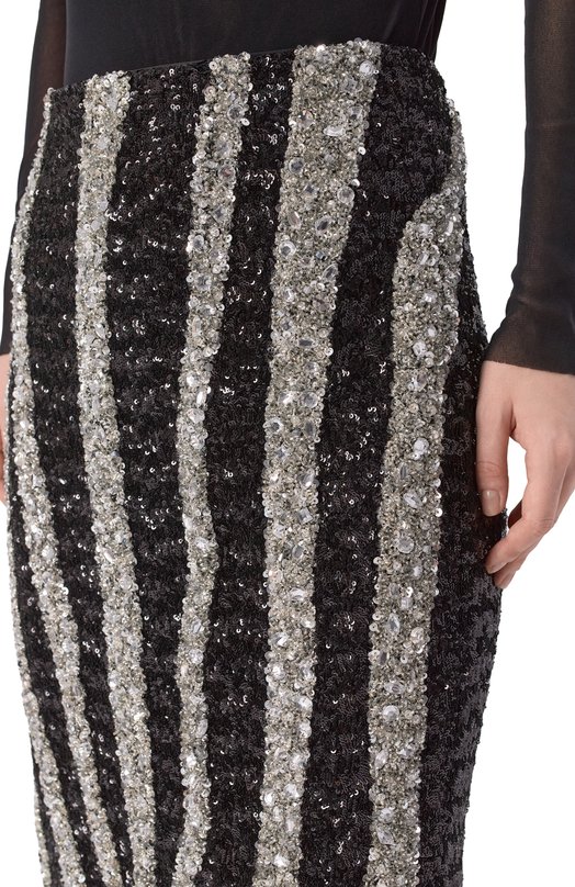 Юбка с отделкой из пайеток Balmain FF0LD520/PD22 Чёрный  FF0LD520/PD22 Фото 5