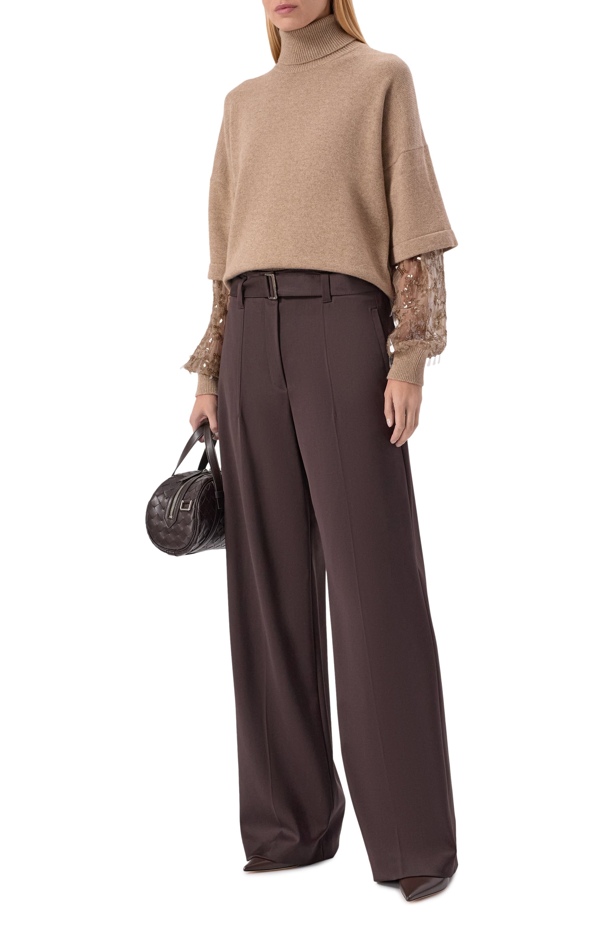 Кашемировый свитер BRUNELLO CUCINELLI бежевого цвета по цене 526500 руб., арт. M12730003, фото 2 Кашемировый свитер BRUNELLO CUCINELLI, арт. M12730003, фото 2