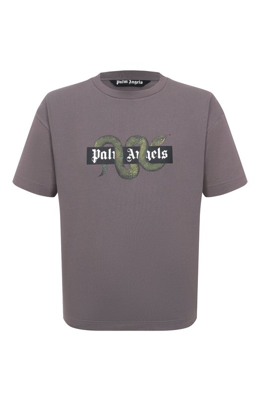 Хлопковая футболка Palm Angels PMAA109F25JER008 Серый PMAA109F25JER008