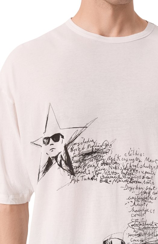 Хлопковая футболка Ann Demeulemeester B0012878/FA206 Белый  B0012878/FA206 Фото 5