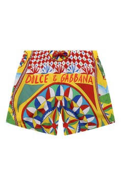 Детские плавки-шорты DOLCE & GABBANA разноцветного цвета, арт. L4J842/G7J3L/8-14 | Фото 1 (Кросс-КТ: Пляж; Материал внешний: Синтетический материал; Материал сплава: Проставлено; Нос: Не проставлено)