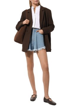 Женские джинсовые шорты FORTE DEI MARMI COUTURE голубого цвета, арт. 24SF1859 | Фото 2 (Длина Ж (юбки, платья, шорты): Мини; Материал внешний: Хлопок, Деним; Материал сплава: Проставлено; Драгоценные камни: Проставлено; Стили: Кэжуэл; Кросс-КТ: Деним)