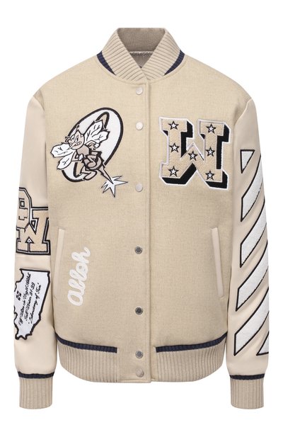 Женский шерстяной бомбер OFF-WHITE, арт. 0WEH019F21FAB001