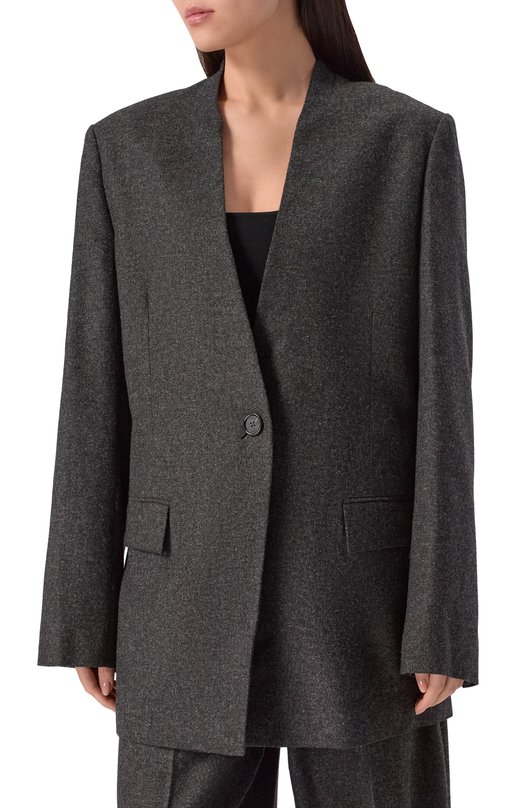 Жакет из вискозы и шерсти TOTEME 254-WRZ0060-FB0472 Серый  254-WRZ0060-FB0472 Фото 6