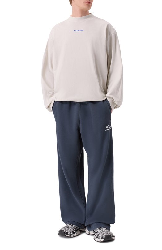 Хлопковые брюки Balenciaga 844177/TSVI3 Синий  844177/TSVI3 Фото 2