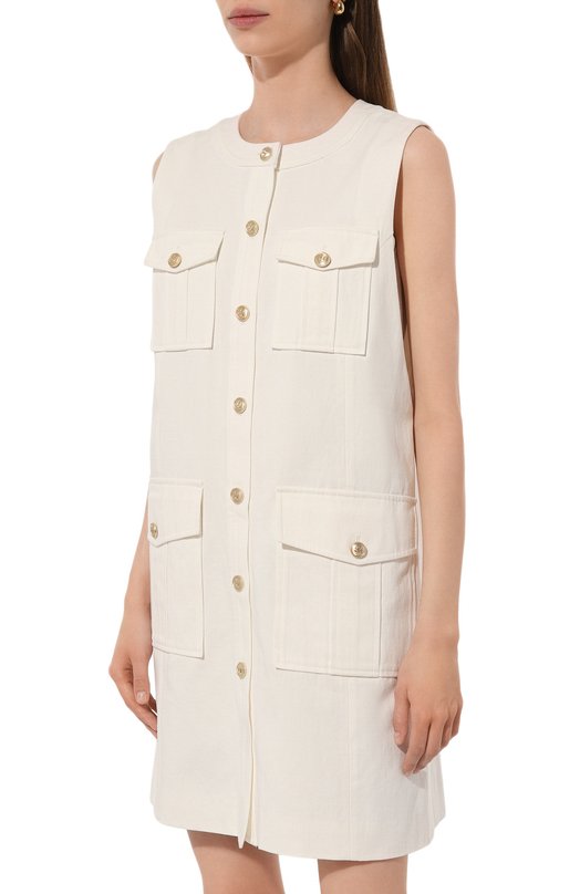 Платье из хлопка и льна Juun.J JW4571W510 Белый  JW4571W510 Фото 3