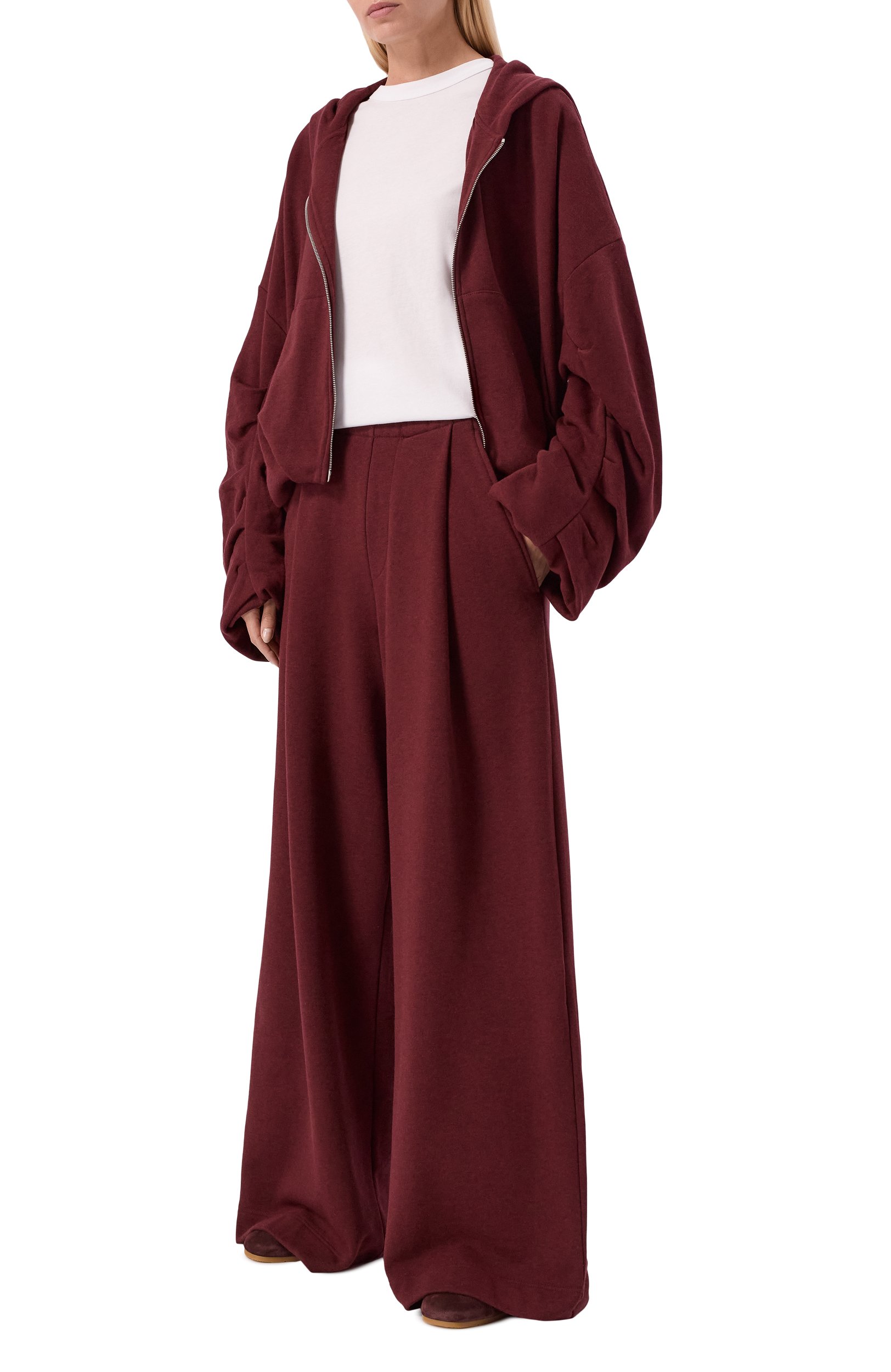 Хлопковые брюки DRIES VAN NOTEN бордового цвета по цене 63700 руб., арт. 131108/4612, фото 2 Хлопковые брюки DRIES VAN NOTEN, арт. 131108/4612, фото 2