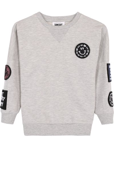 Хлопковый свитшот с нашивками SOMETIME SOON, арт. 70130353, фото 1