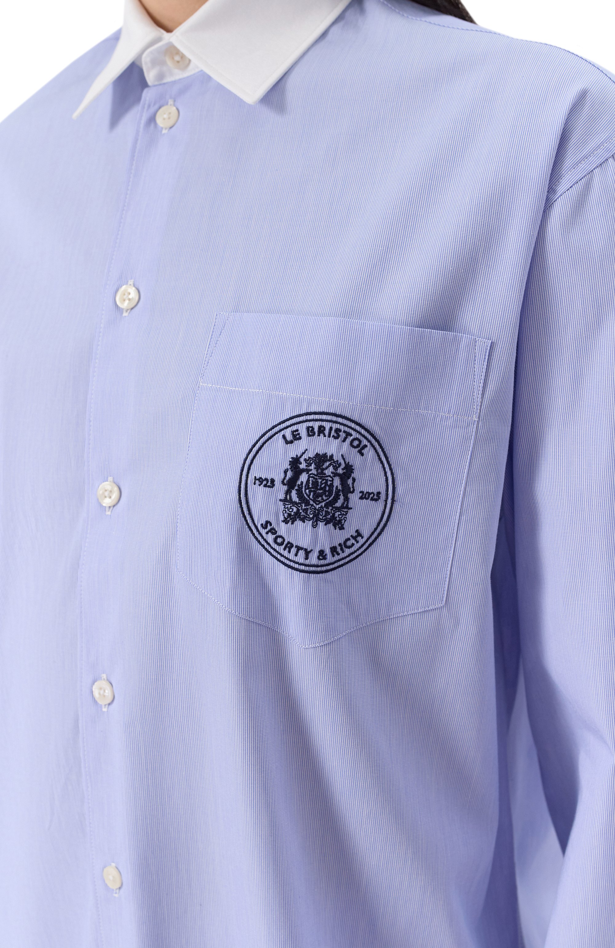 Хлопковая рубашка sporty & rich x le bristol paris SPORTY AND RICH, арт. SI019517654ST41, фото 9