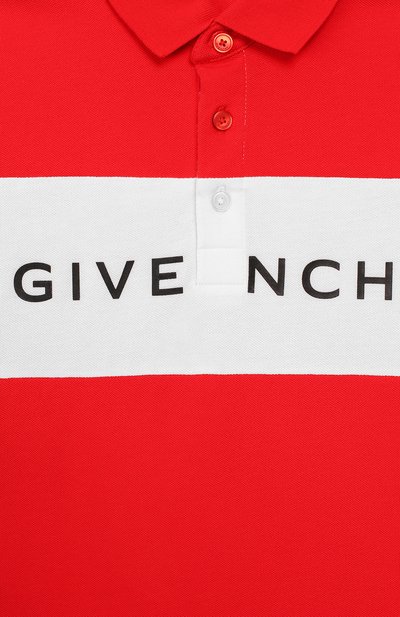 Хлопковое поло GIVENCHY красного цвета по цене 24150 руб., арт. H25129, фото 3 Хлопковое поло GIVENCHY, арт. H25129, фото 3