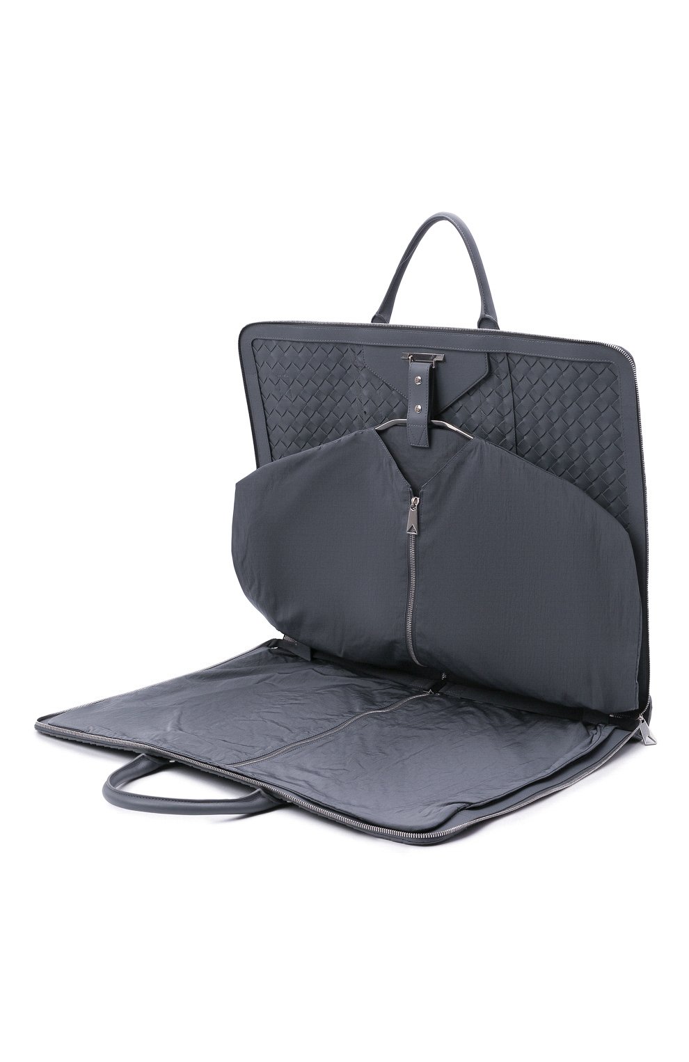 Кожаный кофр BOTTEGA VENETA серого цвета по цене 338500 руб., арт. 669369/V0E51, фото 4 Кожаный кофр BOTTEGA VENETA, арт. 669369/V0E51, фото 4
