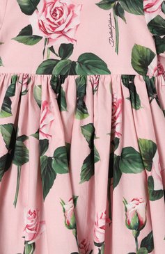 Женский комплект из платья и шорт DOLCE & GABBANA светло-розового цвета, арт. L24DF4/HS5S8 | Фото 6 (Нос: Не проставлено; Материал сплава: Проставлено; Материал внешний: Хлопок; Ростовка одежда: 6 мес | 68 см, 18 мес | 86 см, 12 мес | 80 см, 24 мес | 92 см, 9 мес | 74 см)