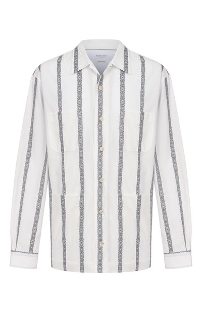 Мужская хлопковая рубашка BRUNELLO CUCINELLI, арт. MM6790648