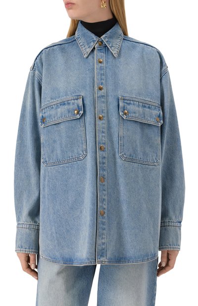 Джинсовая рубашка PETAR PETROV голубого цвета по цене 121500 руб., арт. S25DB3A, фото 3 Джинсовая рубашка PETAR PETROV, арт. S25DB3A, фото 3