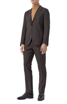 Мужской шерстяной костюм CORNELIANI темно-коричневого цвета, арт. 25X007-2518425_SET | Фото 2 (Материал сплава: Проставлено; Материал внешний: Шерсть; Драгоценные камни: Проставлено; Рукава: Длинные; Костюмы М: Однобортный; Стили: Классический)