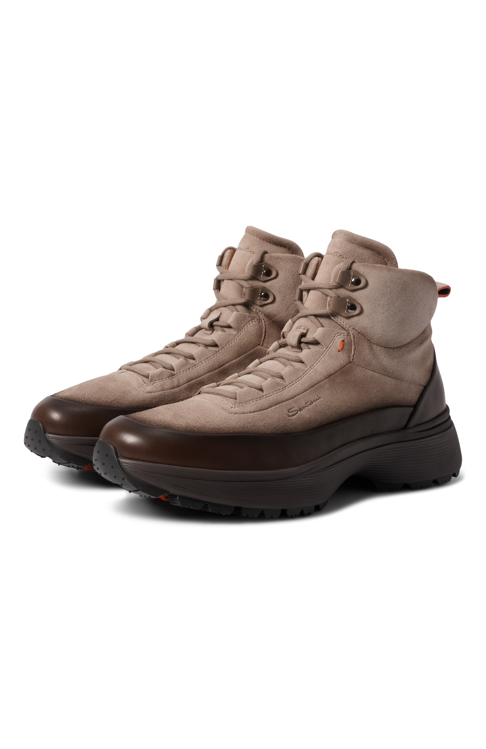 Замшевые ботинки SANTONI бежевого цвета по цене 106500 руб., арт. MBBG22268SNEKUII, фото 1 Замшевые ботинки SANTONI, арт. MBBG22268SNEKUII, фото 1