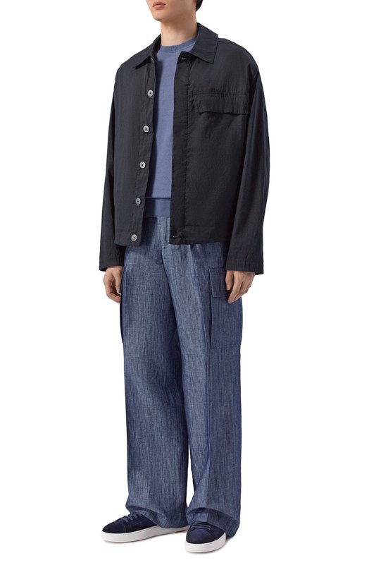 Джемпер из хлопка и лиоцелла BOSS 50560482 Синий  50560482 Фото 2