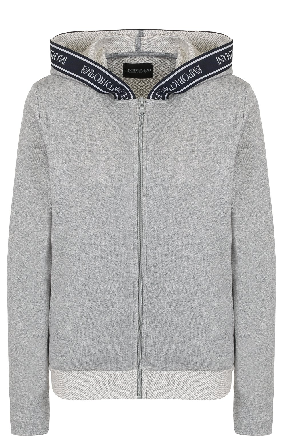 Хлопковый кардиган на молнии с капюшоном EMPORIO ARMANI, арт. 164076/8P287, фото 1
