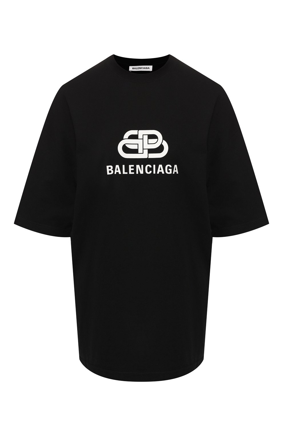 Хлопковая футболка BALENCIAGA черного цвета по цене 27650 руб., арт. 570813/TEV48, фото 1 Хлопковая футболка BALENCIAGA, арт. 570813/TEV48, фото 1