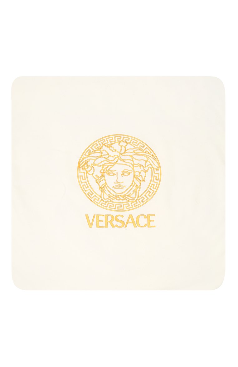 Детского хлопковое одеяло VERSACE белого цвета, арт. YE000214/YA00019 | Фото 5 (Региональные ограничения белый список (Axapta Mercury): RU; Материал: Хлопок, Текстиль; Материал сплава: Проставлено; Нос: Не проставлено)