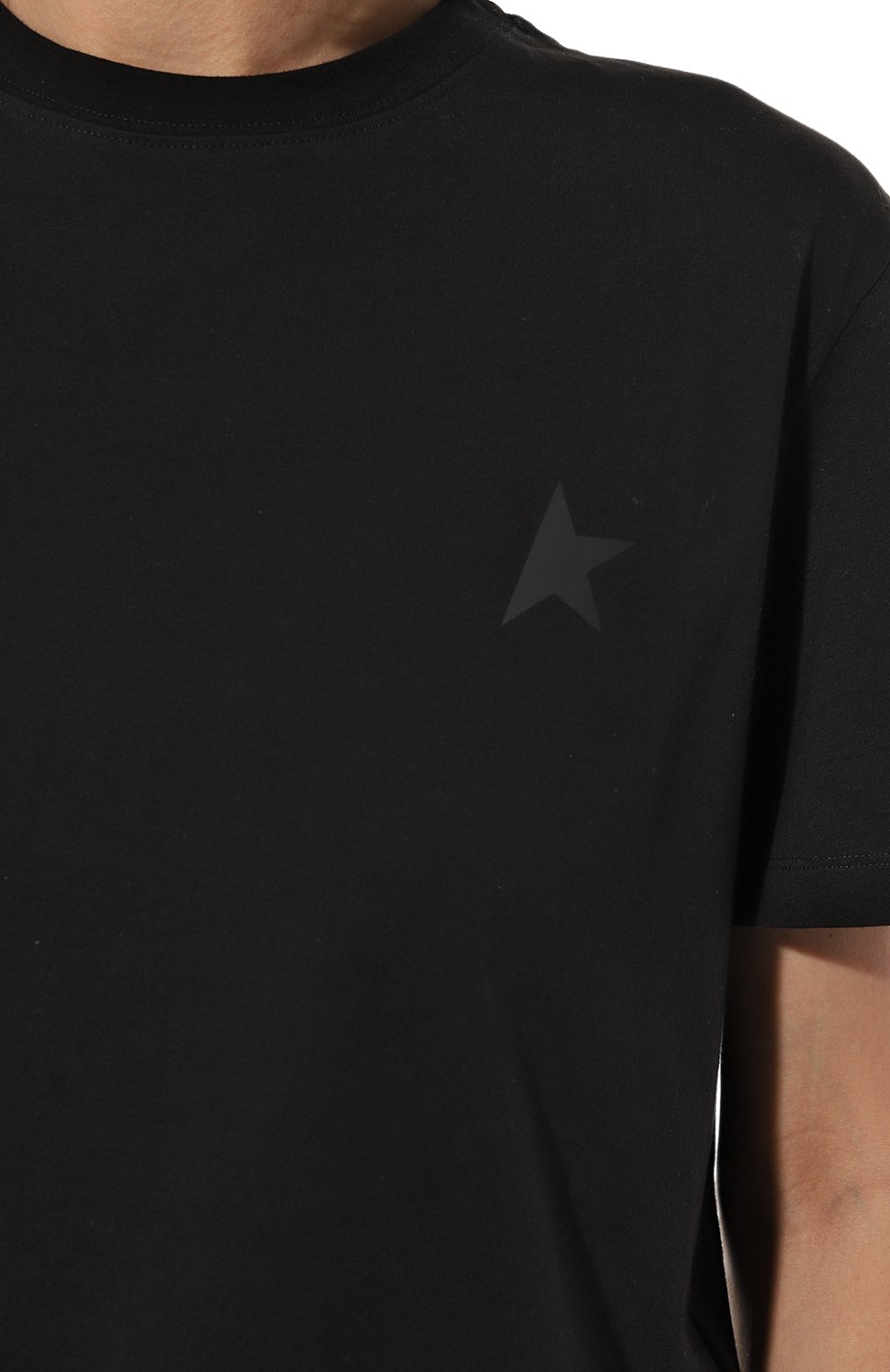 Хлопковая футболка GOLDEN GOOSE DELUXE BRAND черного цвета по цене 14300 руб., арт. GWP01220.P000593, фото 5 Хлопковая футболка GOLDEN GOOSE DELUXE BRAND, арт. GWP01220.P000593, фото 5