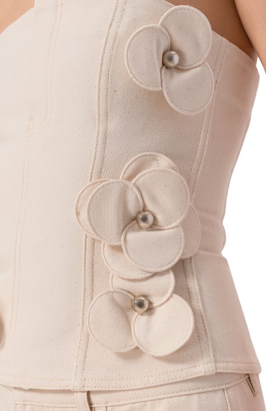 Джинсовый топ-корсет David Koma RE26DK89DT Кремовый  RE26DK89DT Фото 5