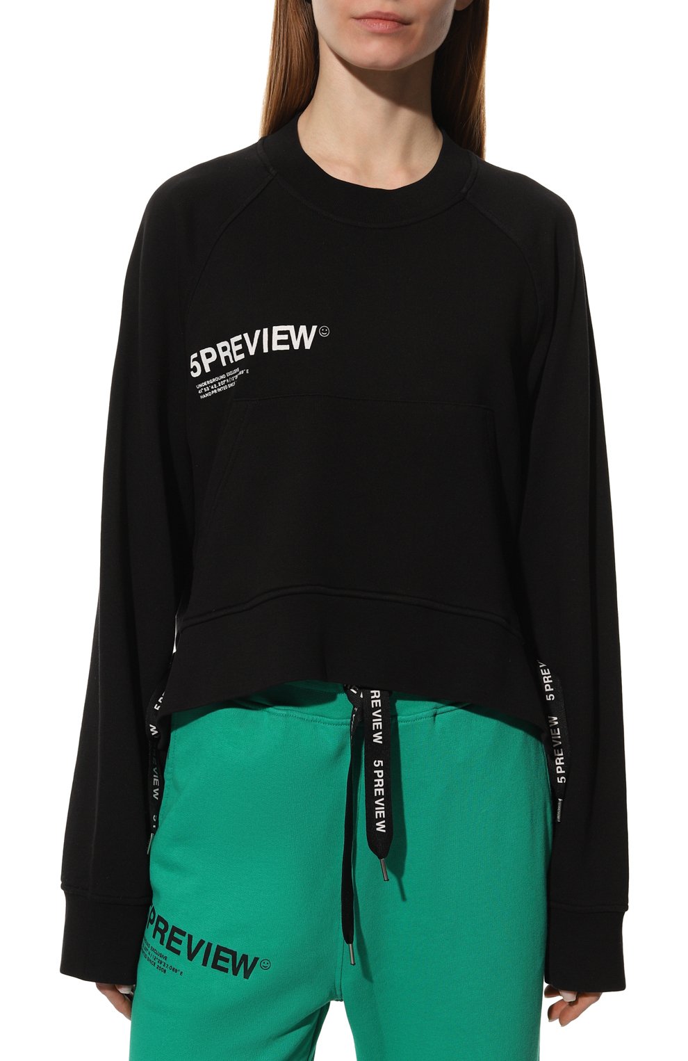 Хлопковый свитшот 5PREVIEW черного цвета по цене 18350 руб., арт. 5PWAW22044A., фото 3 Хлопковый свитшот 5PREVIEW, арт. 5PWAW22044A., фото 3