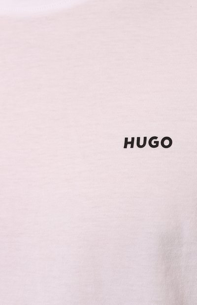 Хлопковая футболка HUGO белого цвета по цене 5975 руб., арт. 50466158, фото 5 Хлопковая футболка HUGO, арт. 50466158, фото 5