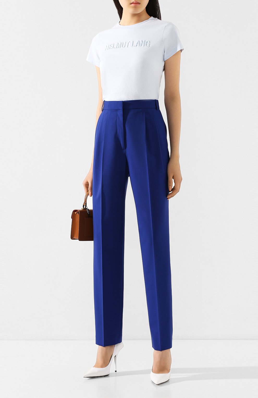 Хлопковая футболка HELMUT LANG голубого цвета по цене 25750 руб., арт. J06DW502, фото 2 Хлопковая футболка HELMUT LANG, арт. J06DW502, фото 2