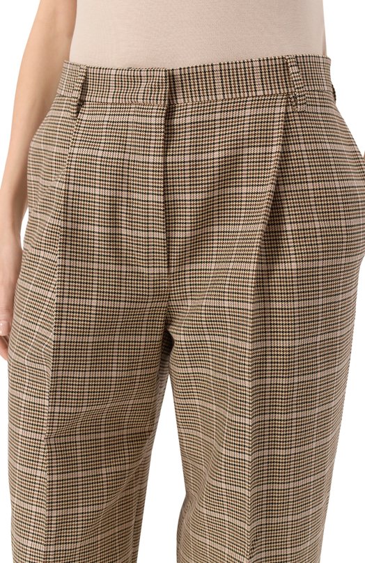 Хлопковые брюки Dries Van Noten 242-010903-9352 Бежевый  242-010903-9352 Фото 5